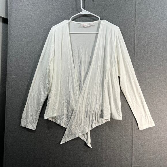 Belle by Kim Gravel Rayon Spandex Shrug White Size Small - Picture 1 of 11